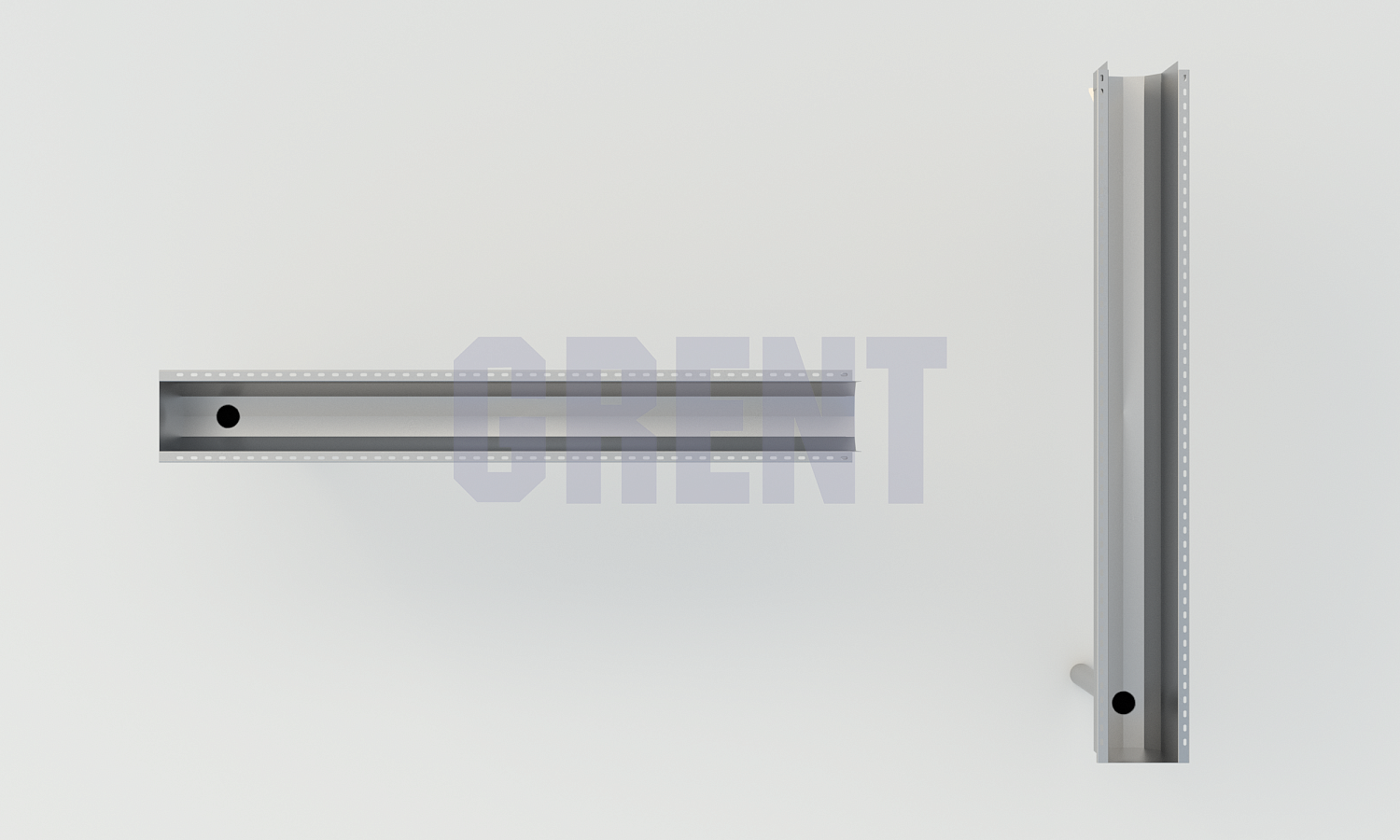 Лоток водоотводный мостовой GRENT MosT подвесной 300 выпускной торцевой